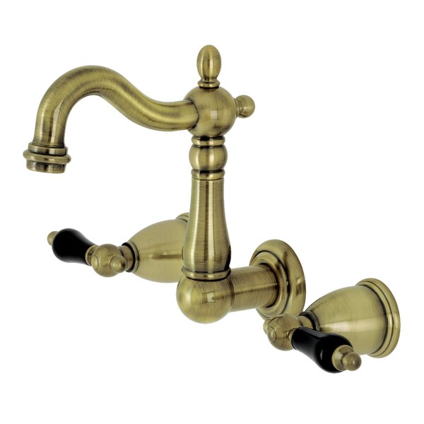 KS1223PKL Duchess Two-Handle Wall Mount Bathroom Faucet, Antique Brass